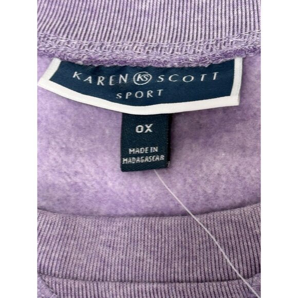 Karen Scott women's OX Sport Plus Womens Lavender Sweatshirt - Picture 10 of 15